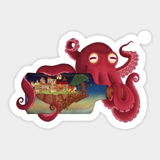 World in bottle: Atalantis (Octopus - monster) Sticker